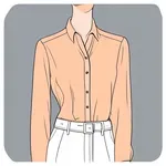 peach-colored button-up blouse with long sleeves image